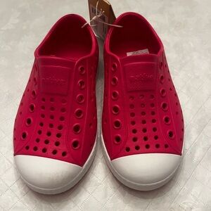 Native Shoes Kids Water Shoes in Bright Pink with White Toe